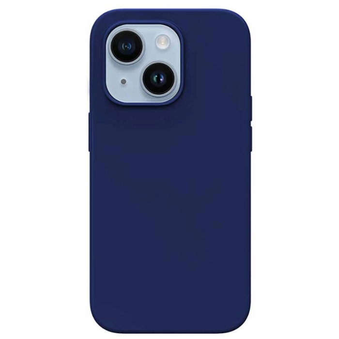 Apple iPhone 14 (6.1) Kılıf Magsafe Şarj Özellikli Liquid Silikon Recci Mousse Serisi Kapak - Mavi