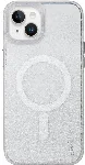 Apple iPhone 14 (6.1) Kılıf Magsafe Şarj Özellikli Simli Arka Yüzey Coehl Lumino Kapak - Gümüş