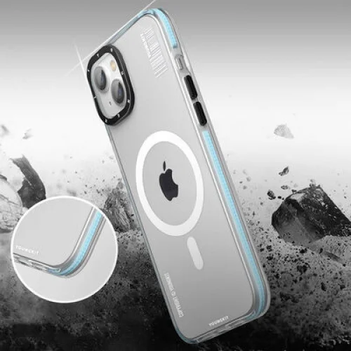 Apple iPhone 14 Kılıf Magsafe Şarj Özellikli YoungKit Exquisite Serisi Kapak - Mavi