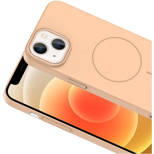 Apple iPhone 14 (6.1) ile Uyumlu Kılıf Magsafe Şarj Özellikli Ruby Silikon Kapak - Gri