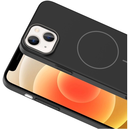 Apple iPhone 14 (6.1) ile Uyumlu Kılıf Magsafe Şarj Özellikli Ruby Silikon Kapak - Siyah