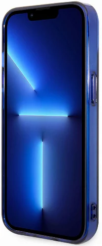 Apple iPhone 14 (6.1) Kılıf Mercedes Benz Transparan Yıldızlı Dizayn Kapak - Mavi