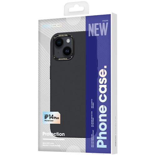 Apple iPhone 14 (6.1) Kılıf Metal Kamera Çerçeveli Recci Glaze Serisi Kapak - Mor