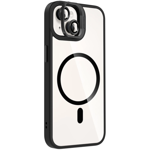 Apple iPhone 14 (6.1) Kılıf Standlı ve Kamera Lens Hediyeli M-Safe Şarj Özellikli Etro Kapak - Gri