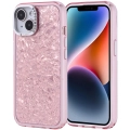 Apple iPhone 14 (6.1) ile Uyumlu Kılıf Buzlu Parıltılı Lüks Kamera Lens Darbeye Dayanıklı Kapi Kapak - Pembe