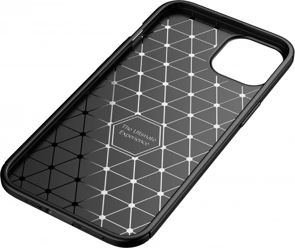Apple iPhone 14 Plus (6.7) Kılıf Karbon Serisi Mat Fiber Silikon Negro Kapak - Siyah