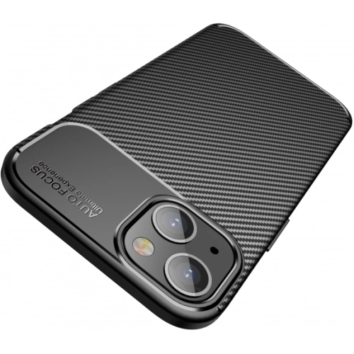 Apple iPhone 14 Plus (6.7) Kılıf Silikon Parmak İzi Bırakmayan Karbon Soft Negro Kapak - Siyah