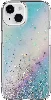 Apple iPhone 14 Parlayan Simli Şeffaf Switcheasy Starfield Kapak - Colorful
