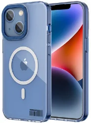Apple iPhone 14 Plus (6.7) Kılıf Magsafe Şarj Özellikli Youngkit Coloured Glaze Serisi Kapak - Mavi