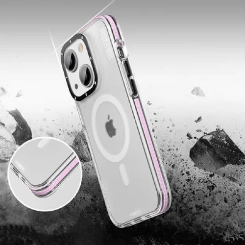 Apple iPhone 14 Plus (6.7) Kılıf Magsafe Şarj Özellikli Youngkit Jane Sand Serisi Kapak - Pembe