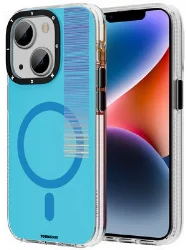 Apple iPhone 14 Plus (6.7) Kılıf Magsafe Şarj Özellikli Youngkit Pure Serisi Kapak - Mavi