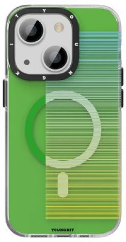 Apple iPhone 14 Plus (6.7) Kılıf Magsafe Şarj Özellikli Youngkit Pure Serisi Kapak - Yeşil