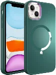 Apple iPhone 14 Plus (6.7) Kılıf Magsafe Wireless Şarj Özellikli Stil Kapak - Koyu Yeşil