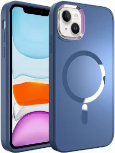 Apple iPhone 14 Plus (6.7) Kılıf Magsafe Wireless Şarj Özellikli Stil Kapak - Sierra Mavi
