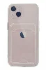 Apple iPhone 14 Plus (6.7) Kılıf Şeffaf Kartlıklı Silikon Kapak