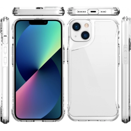 Apple iPhone 14 Plus (6.7) Kılıf Şeffaf TPU Kenarları Esnek Crystal T-Max Kapak - Şeffaf