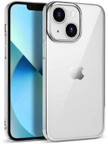 Apple iPhone 14 Plus (6.7) Kılıf Silikon Renkli Esnek Pixel Kapak - Gümüş