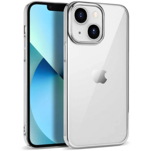 Apple iPhone 14 Plus (6.7) Kılıf Silikon Renkli Esnek Pixel Kapak - Gümüş