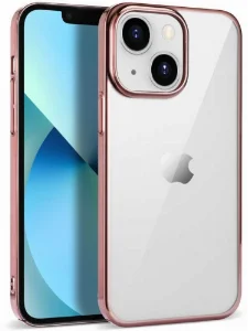 Apple iPhone 14 Plus (6.7) Kılıf Silikon Renkli Esnek Pixel Kapak - Rose Gold