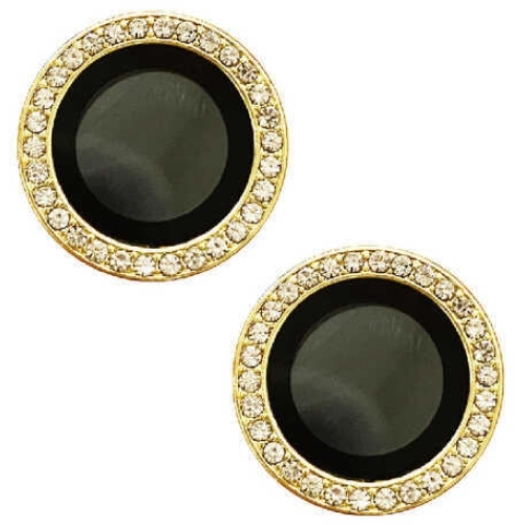 Apple iPhone 14 Plus (6.7) Lens Kamera Koruyucu Taşlı Parmak İzi Bırakmaz CL-06 - Gold