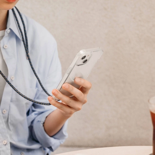 Apple iPhone 14 Plus Boyun Askılı Şok Önleyicili Şeffaf Switcheasy Play Kapak - Siyah