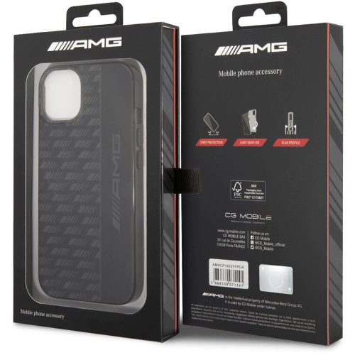 Apple iPhone 14 Plus Kılıf AMG Frosted Buzlu PC Karbon Dizayn Kapak - Siyah