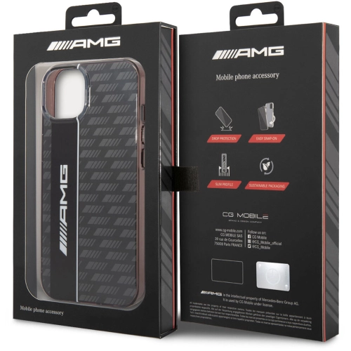 Apple iPhone 14 Plus Kılıf AMG Transparan Çift Katmanlı Karbon Dizayn II Kapak - Siyah