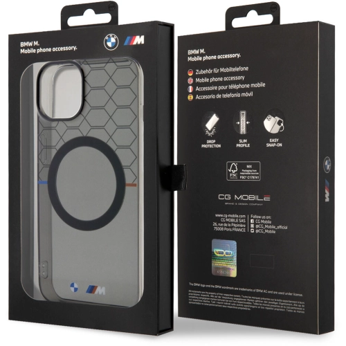 Apple iPhone 14 Plus Kılıf BMW Magsafe Şarj Özellikli Transparan M Dizayn Kapak - Gri