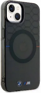 Apple iPhone 14 Plus Kılıf BMW Magsafe Şarj Özellikli Transparan M Dizayn Kapak - Gri
