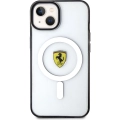 Apple iPhone 14 Plus Kılıf Ferrari Magsafe Şarj Özellikli Transparan Dizayn Kapak - Şeffaf