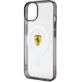 Apple iPhone 14 Plus Kılıf Ferrari Magsafe Şarj Özellikli Transparan Dizayn Kapak - Şeffaf