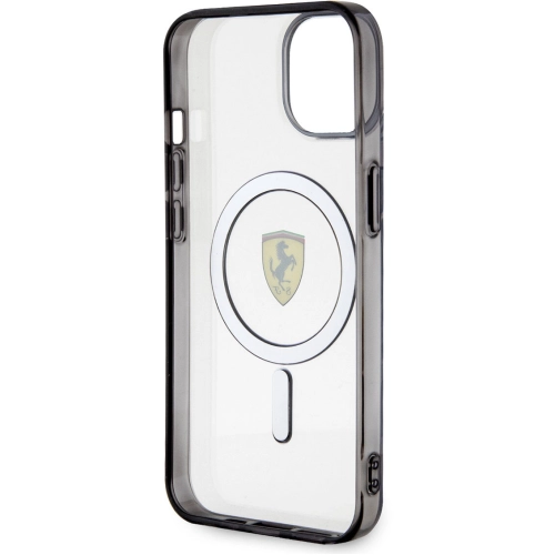 Apple iPhone 14 Plus Kılıf Ferrari Magsafe Şarj Özellikli Transparan Dizayn Kapak - Şeffaf