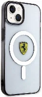 Apple iPhone 14 Plus Kılıf Ferrari Magsafe Şarj Özellikli Transparan Dizayn Kapak - Şeffaf