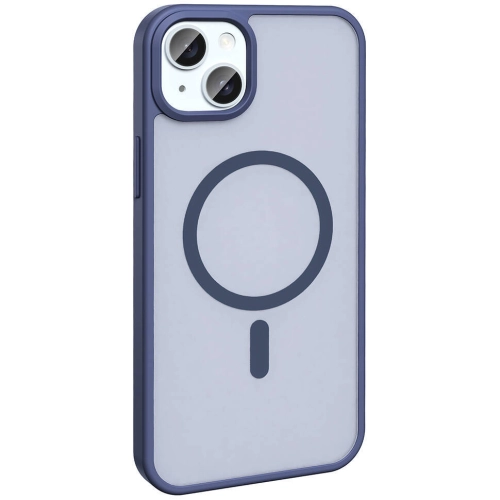 Apple iPhone 14 Plus (6.7) Kılıf Magsafe Şarj Özellikli Renkli Mat Arka Yüzey Sio Kapak - Koyu Mor