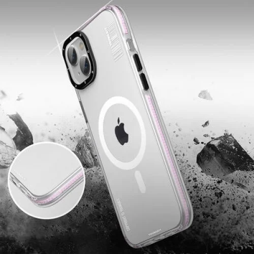 Apple iPhone 14 Plus Kılıf Magsafe Şarj Özellikli YoungKit Exquisite Serisi Kapak - Pembe