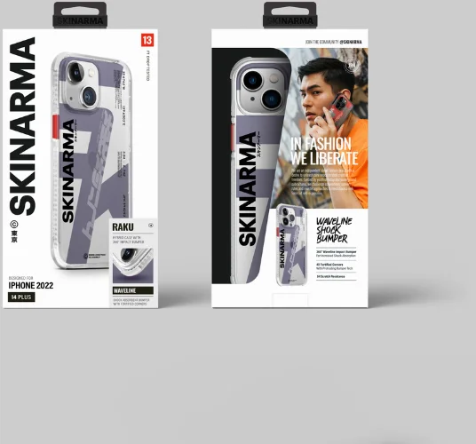 Apple iPhone 14 Plus Kılıf SkinArma Şeffaf Airbag Tasarımlı Raku Kapak - Turuncu