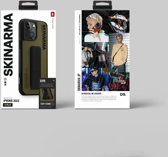 Apple iPhone 14 Plus Kılıf SkinArma Standlı Deri Görünümlü Gyo Kapak - Siyah