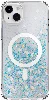 Apple iPhone 14 Plus Magsafe Şarj Özellikli Parlayan Simli Şeffaf Switcheasy Starfield-M Kapak - Mavi