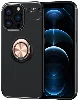 Apple iPhone 14 Pro (6.1) Kılıf Renkli Silikon Yüzüklü Standlı Auto Focus Ravel Kapak - Rose Gold