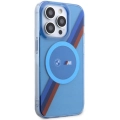 Apple iPhone 14 Pro (6.1) Kılıf BMW Magsafe Şarj Özellikli Transparan Tricolor Stripes Orjinal Lisanslı Kapak - Mavi
