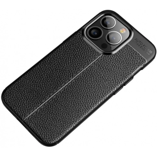 Apple iPhone 14 Pro (6.1) Kılıf Deri Görünümlü Lüks Parmak İzi Bırakmaz Niss Silikon Kapak - Siyah