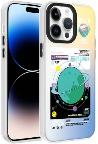 Apple iPhone 14 Pro (6.1) Kılıf Desenli Zore Dragon Sert Kapak - Gezegen