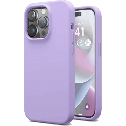 Apple iPhone 14 Pro (6.1) Kılıf İçi Kadife Mat Mara Lansman Silikon Kapak  - Lila