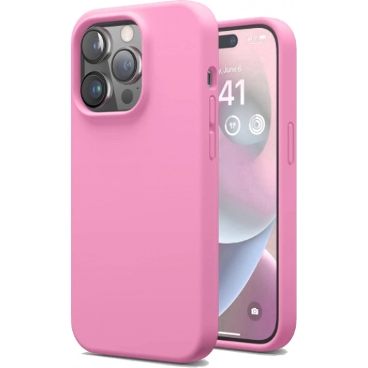 Apple iPhone 14 Pro (6.1) Kılıf İçi Kadife Mat Mara Lansman Silikon Kapak  - Pembe