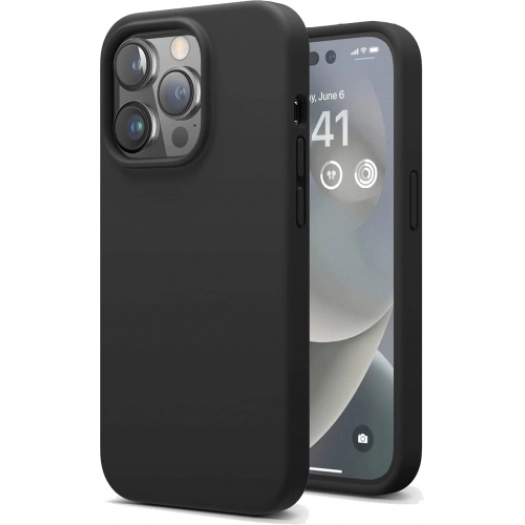 Apple iPhone 14 Pro (6.1) Kılıf İçi Kadife Mat Mara Lansman Silikon Kapak  - Siyah