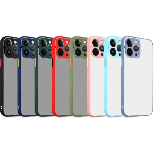 Apple iPhone 14 Pro (6.1) Kılıf Kamera Korumalı Arkası Şeffaf Mat Silikon Kapak - Mor