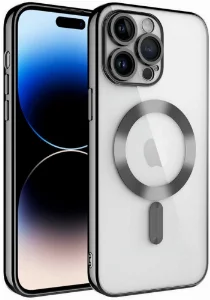 Apple iPhone 14 Pro (6.1) Kılıf Kamera Korumalı Şeffaf Magsafe Wireless Şarj Özellikli Demre Kapak - Siyah