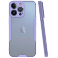 Apple iPhone 14 Pro (6.1) Kılıf Renkli Silikon Kamera Lens Korumalı Şeffaf Parfe Kapak - Lila