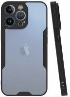 Apple iPhone 14 Pro (6.1) Kılıf Kamera Lens Korumalı Arkası Şeffaf Silikon Kapak - Siyah