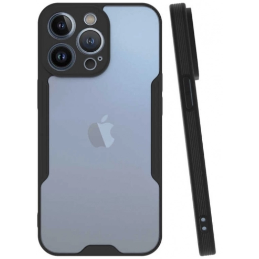 Apple iPhone 14 Pro (6.1) Kılıf Renkli Silikon Kamera Lens Korumalı Şeffaf Parfe Kapak - Siyah